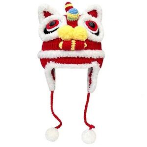 Hand-crocheted lion hat